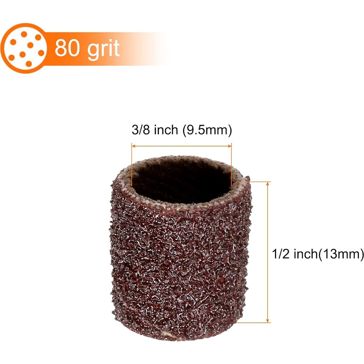 HARFINGTON 200pcs Mangas de Lijado 9.5mm Grano 80 Herramientas