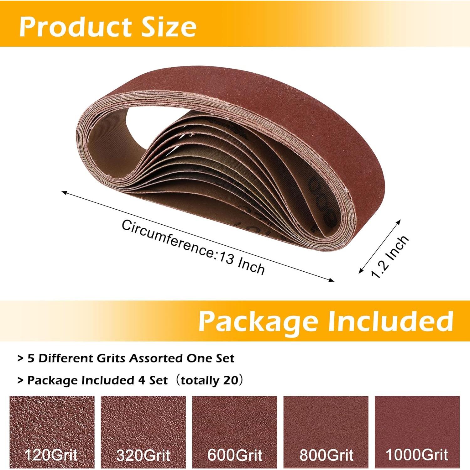 Cinta de Lijado Mornajina 20 Pcs 3 x 33 cm 120-1000 Granos