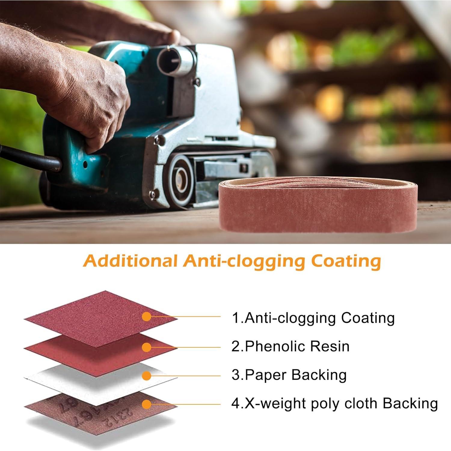 Cinta de Lijado Mornajina 20 Pcs 3 x 33 cm 120-1000 Granos