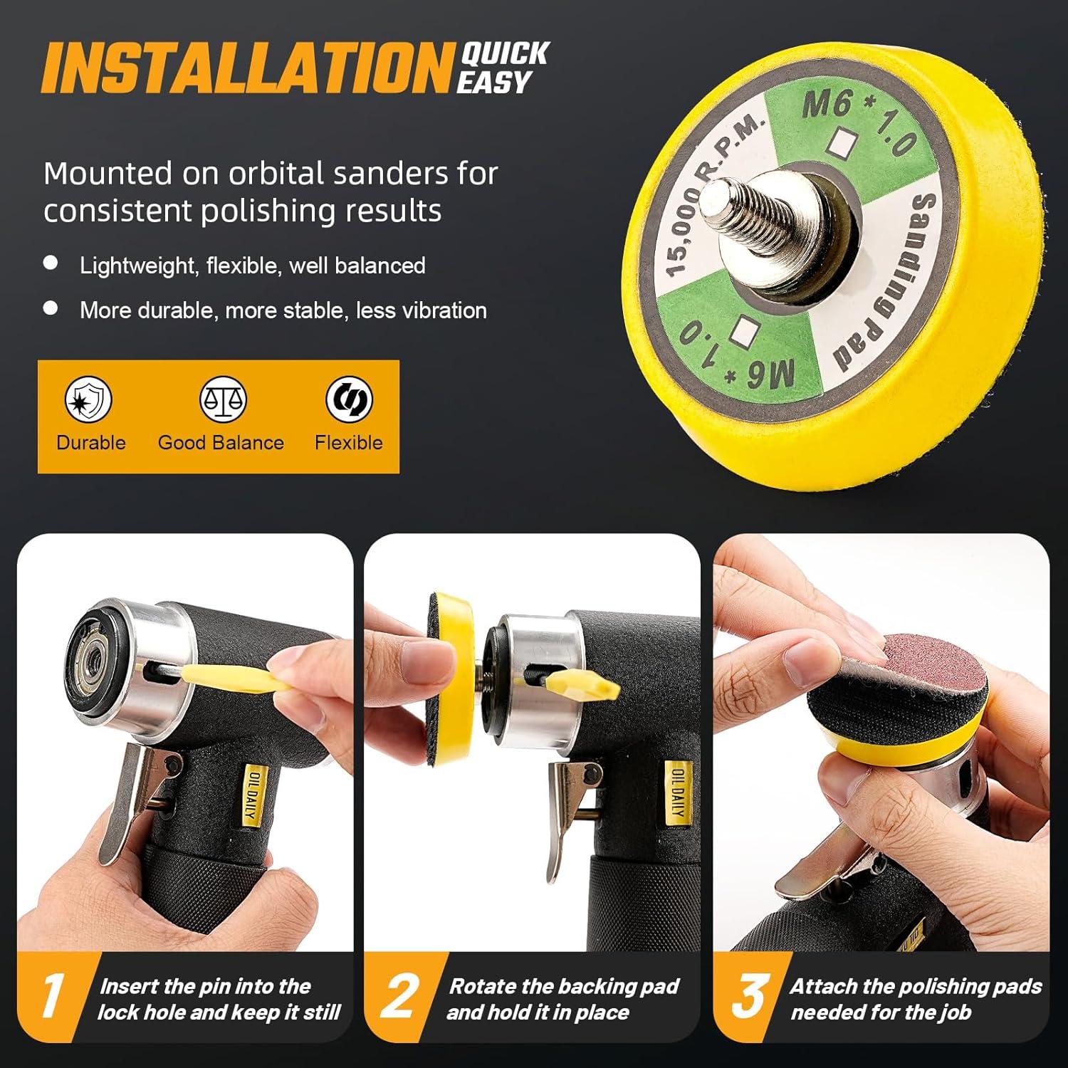 Almohadillas de Respaldo 2" M6 SHUQIU para Lijadora Orbital