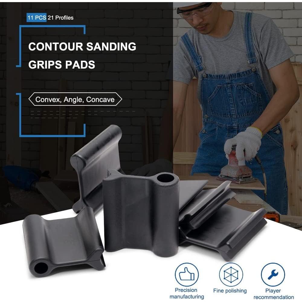 11 Agarraderas de Lijado de Contorno DITKOK para Carpintería