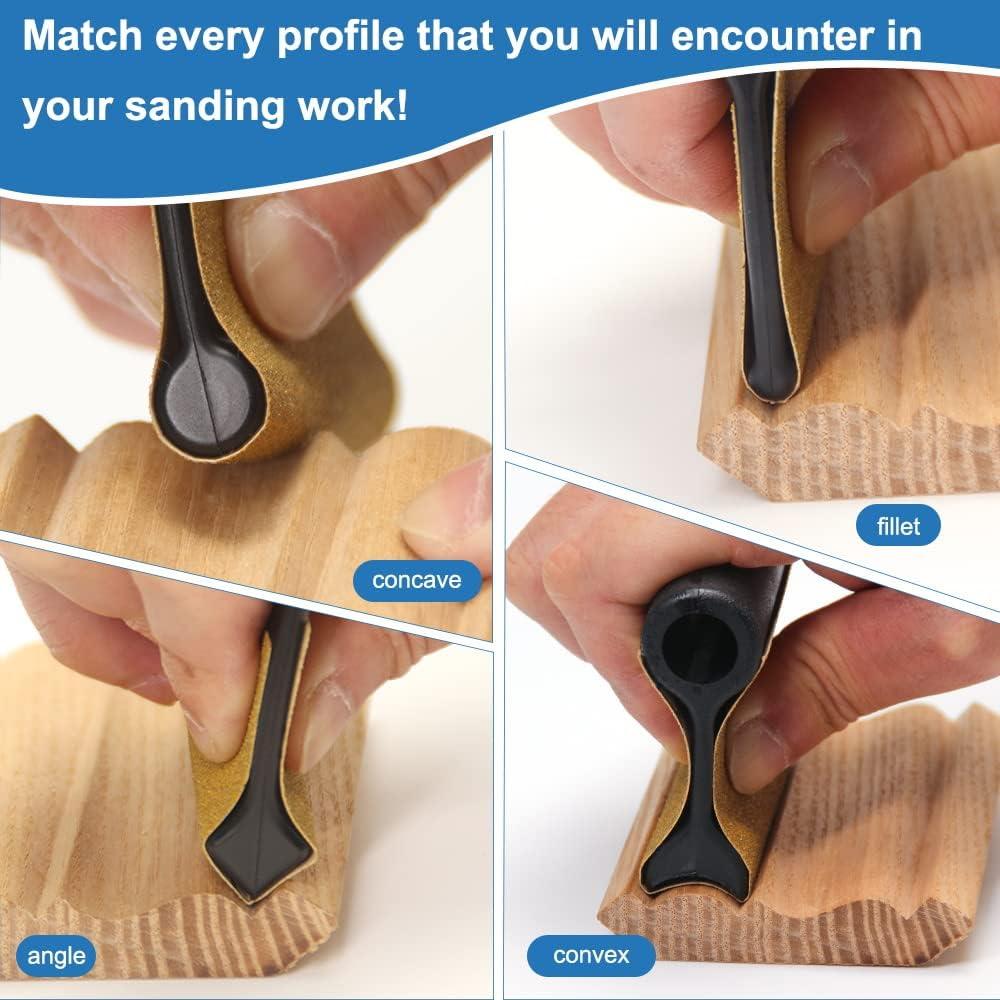 11 Agarraderas de Lijado de Contorno DITKOK para Carpintería