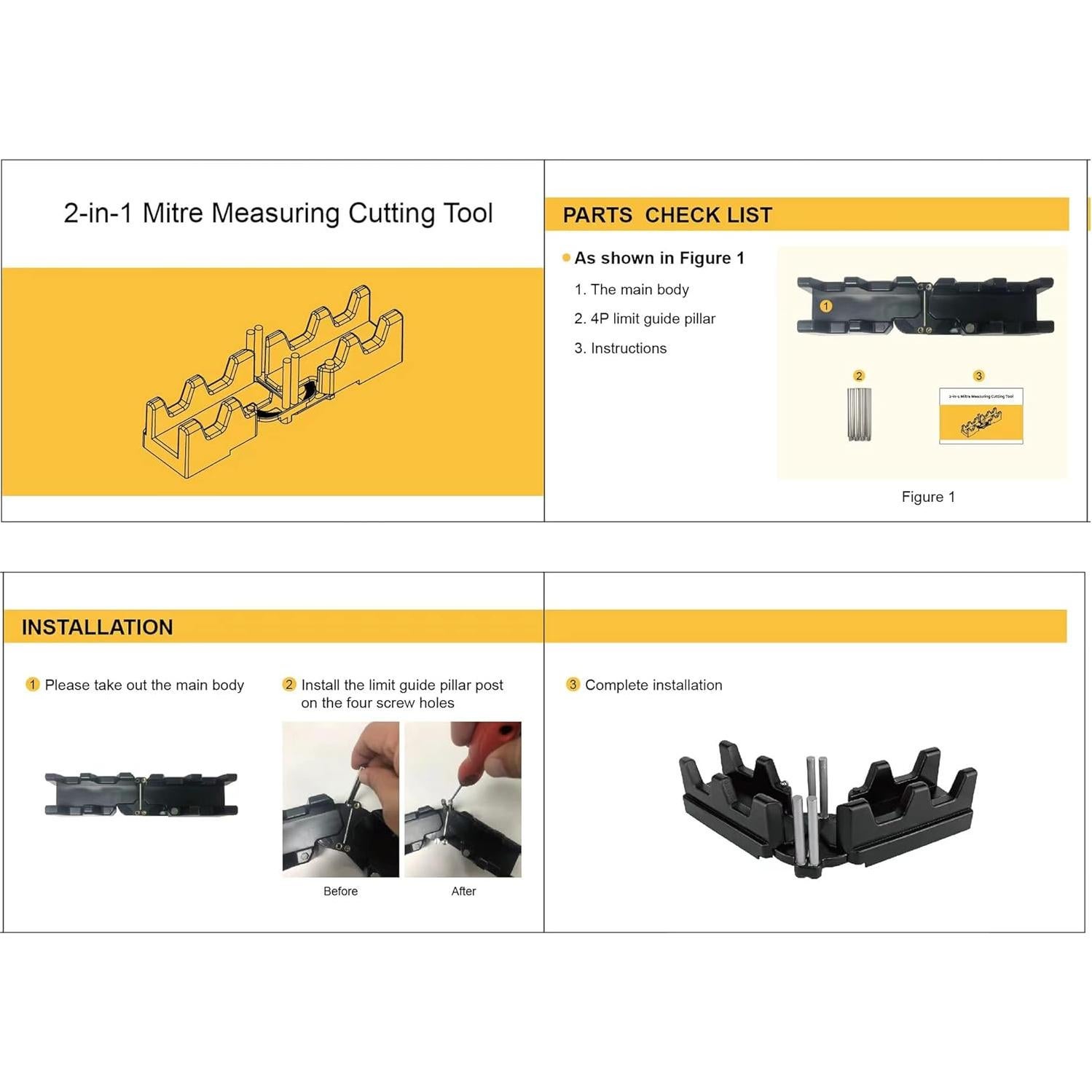 Herramienta de Medición y Corte de Inglete Moonoom 2 en 1