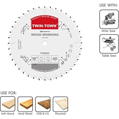 Sierra Circular TWIN-TOWN 25.4cm 40 Dientes Acabado Fino