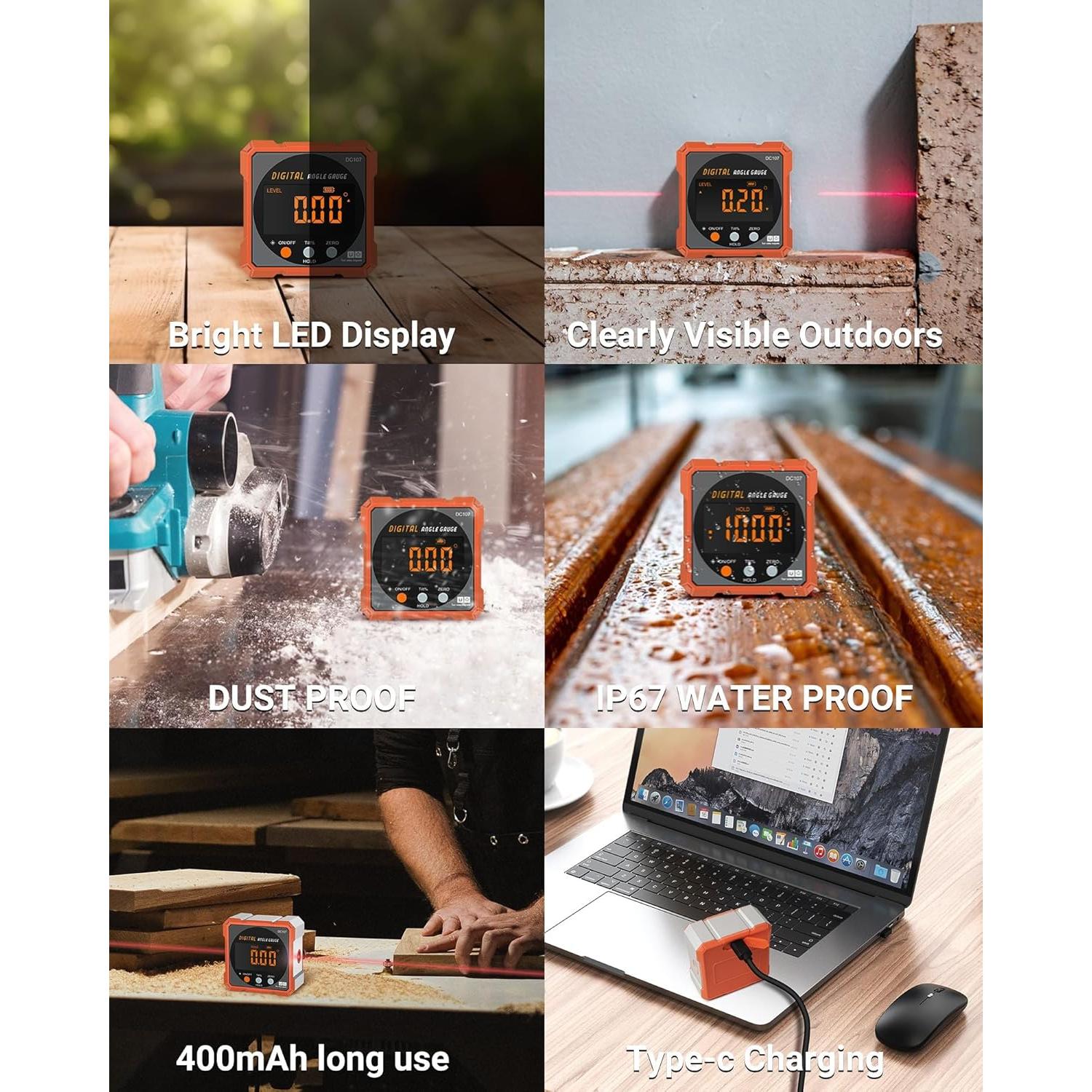 Buscador de Ángulo Digital AOSYCO Cubo Magnético 6,1 cm