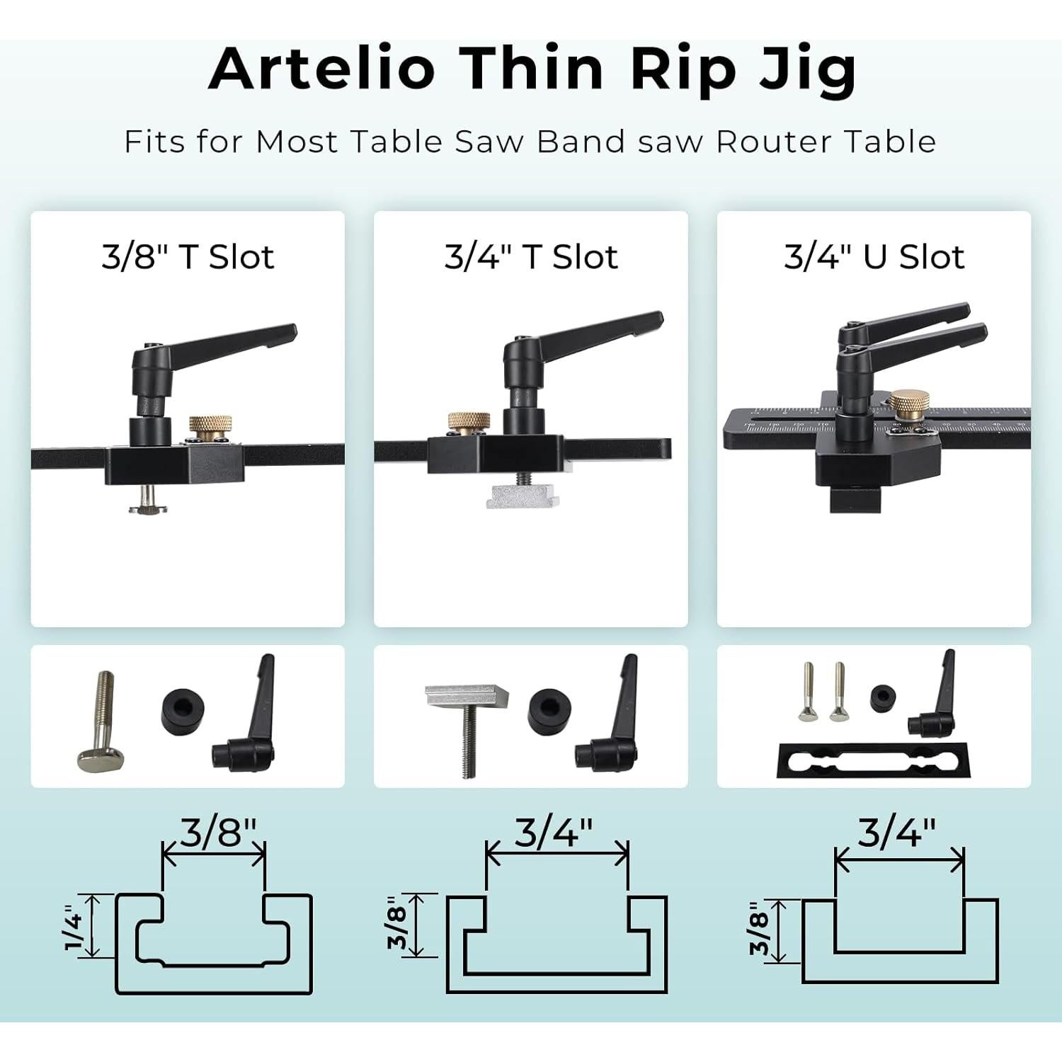 Guía Jig de Sierra de Mesa Artelio para Cortes Estrechos