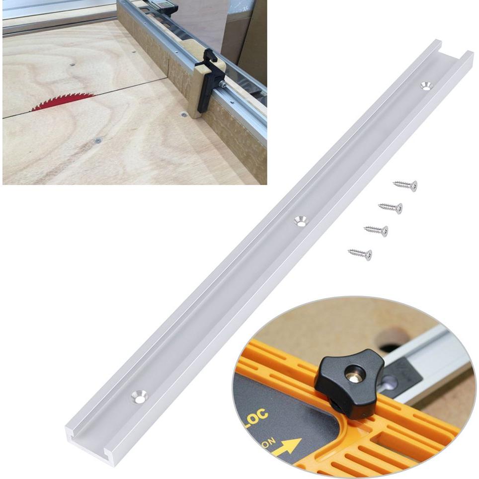 Riel T-Track Canyita 400mm Aluminio con Tornillos