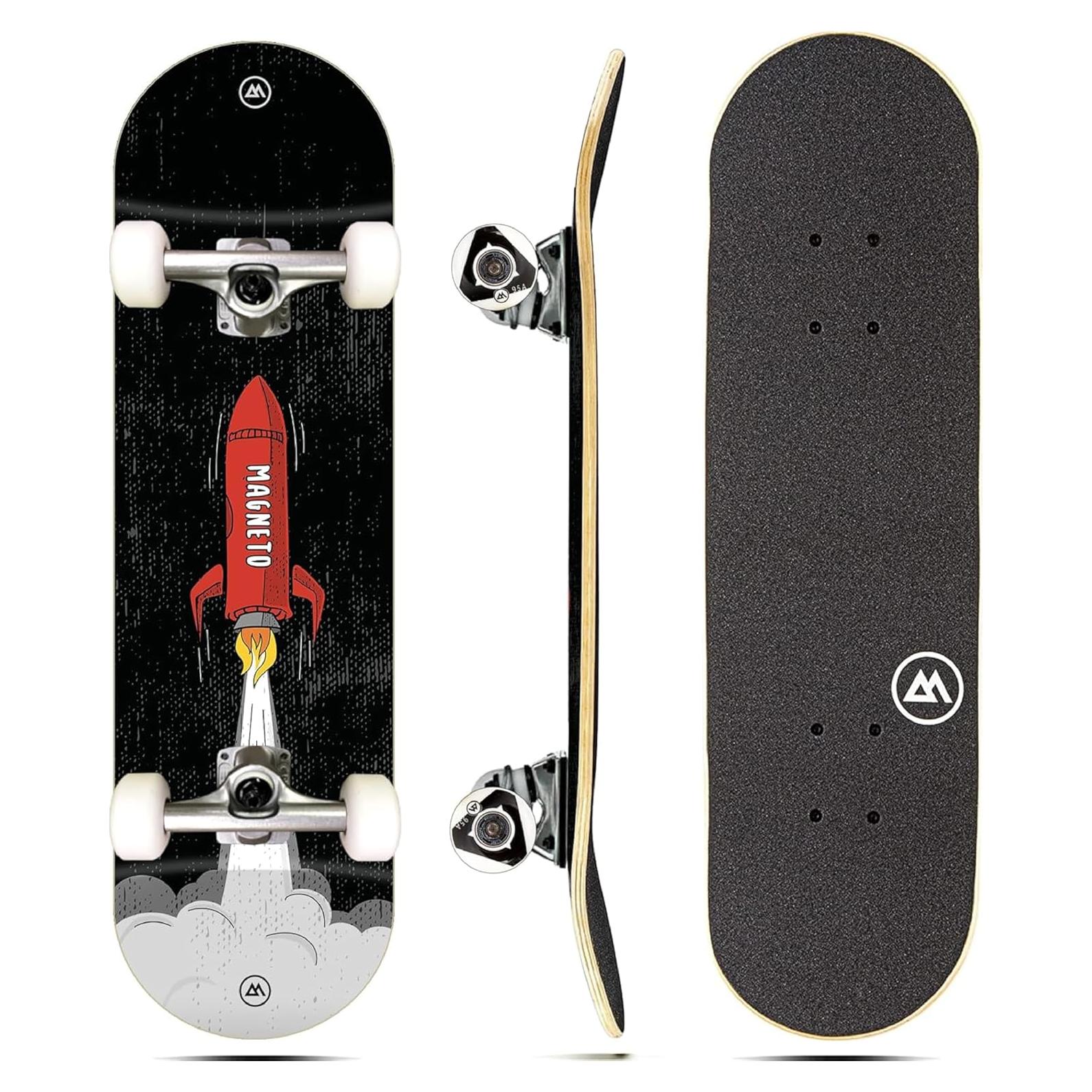 Patineta Completa Magneto Cohete 27.5x7.75cm para Principiantes