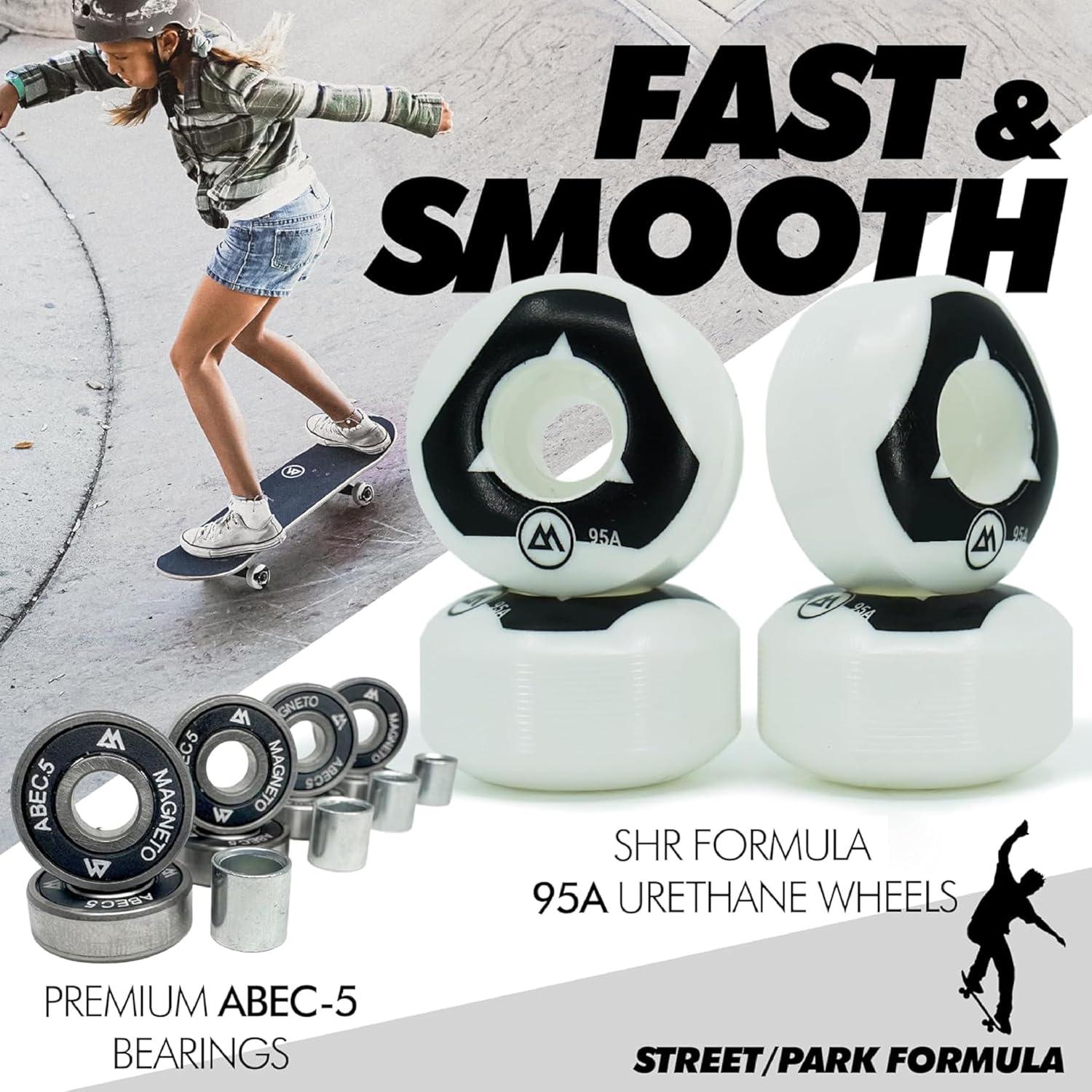 Patineta Completa Magneto Cohete 27.5x7.75cm para Principiantes