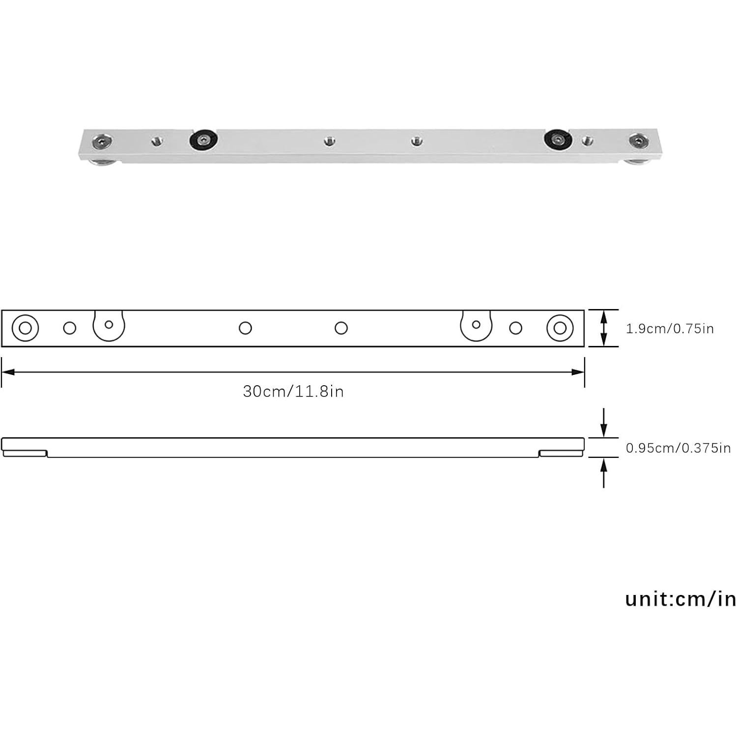 Barra de inglete de aluminio Flylin 300mm para sierra de mesa