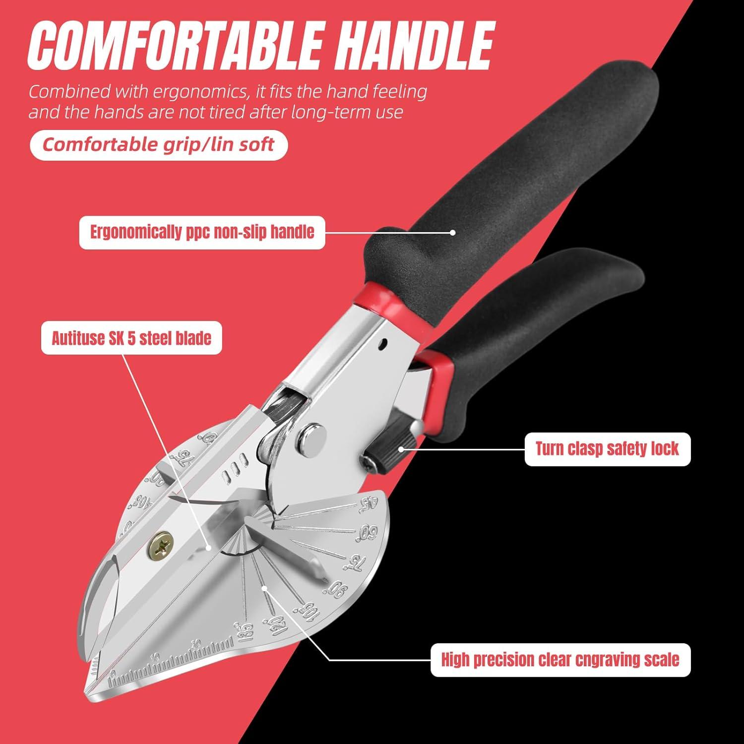 Cortadora de Inglete Yoofullki 10 Cuchillas Ajustable 45-135°