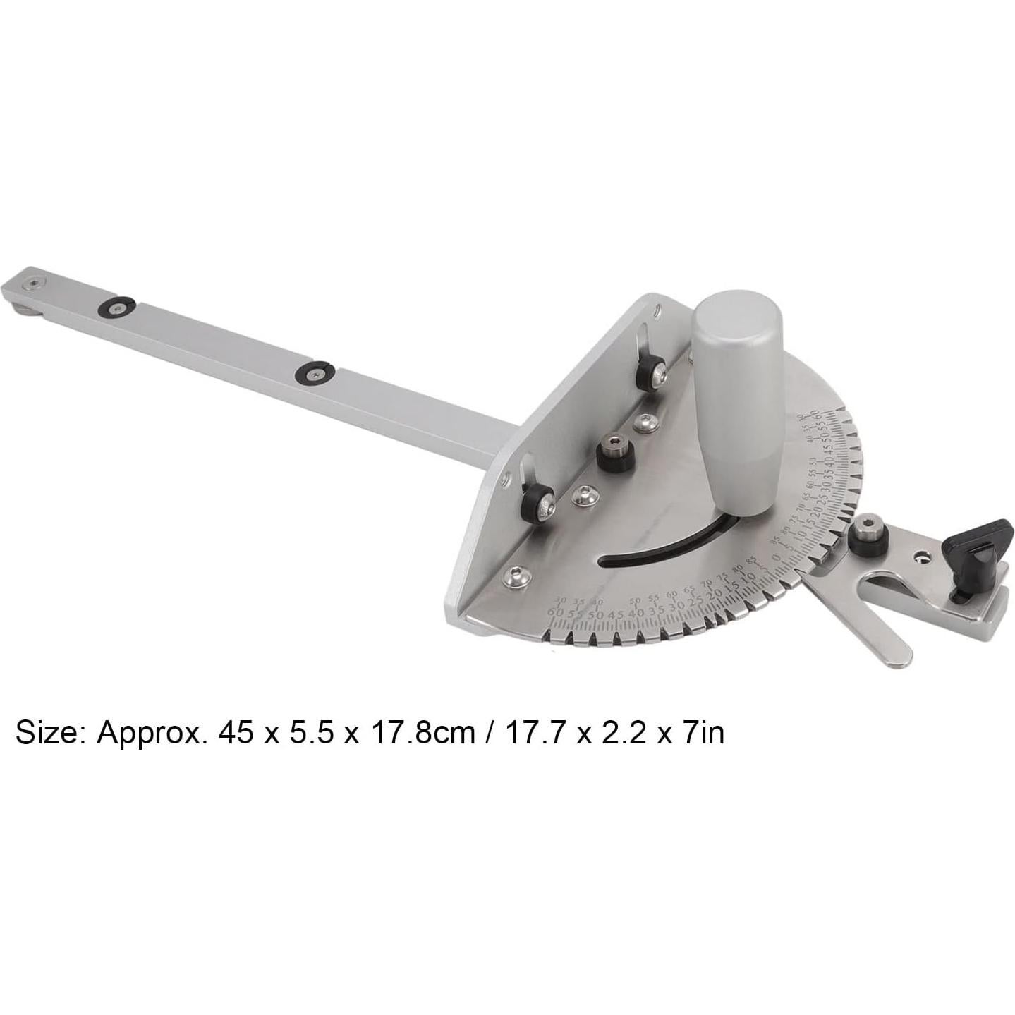 Miter Universal Table Saw Miter Gauge, Solid Aluminum Miter Wear High Accuracy Adjustable Semicircle Table Saw Miter for Woodworking 17.7 x 2.2 x 7in