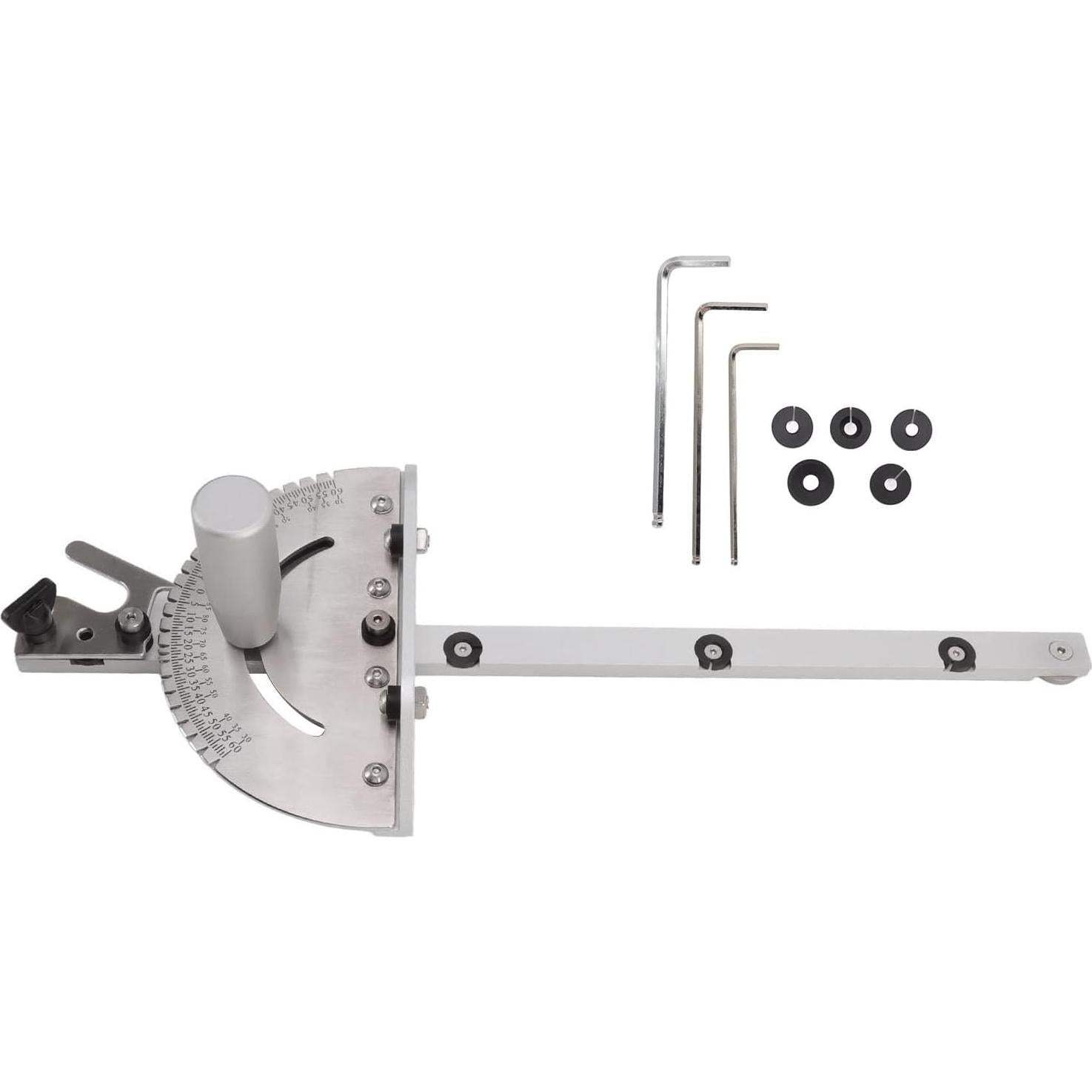 Miter Universal Table Saw Miter Gauge, Solid Aluminum Miter Wear High Accuracy Adjustable Semicircle Table Saw Miter for Woodworking 17.7 x 2.2 x 7in
