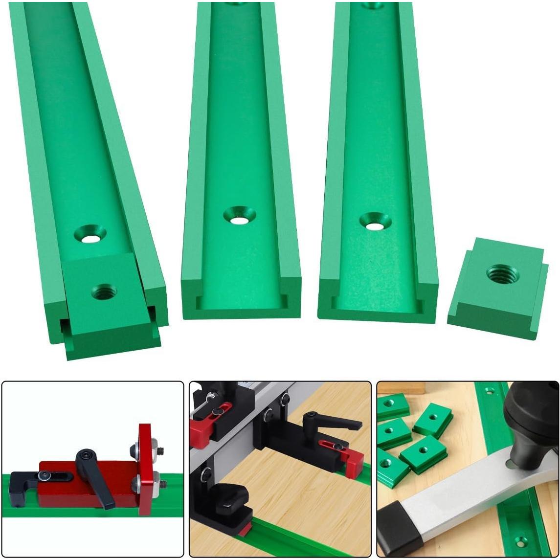 2PCS Carril T Aluminio 500mm CCIEAO Guía de Medición