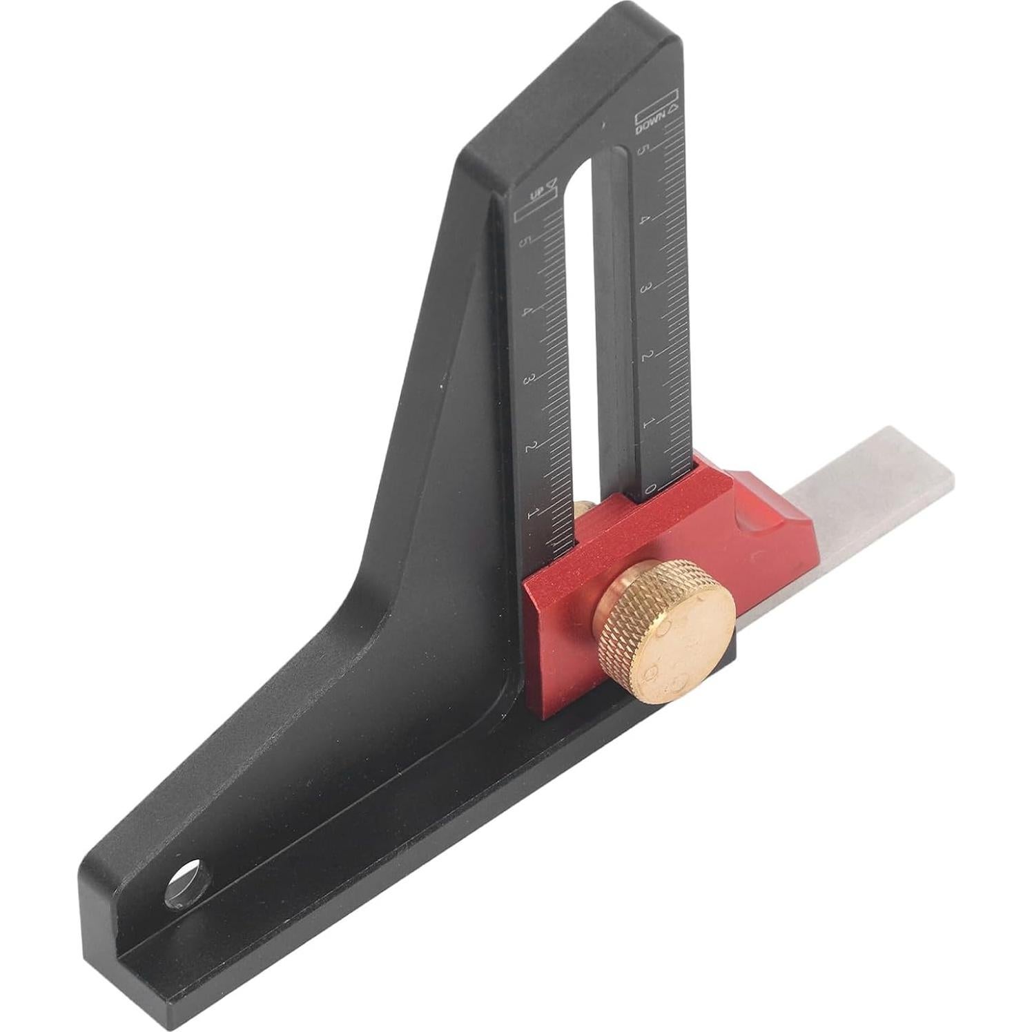Aluminum Alloy Saw Table Height Depth Measuring Ruler, 0-50mm Range, Woodworking Gauge for Precision Cutting