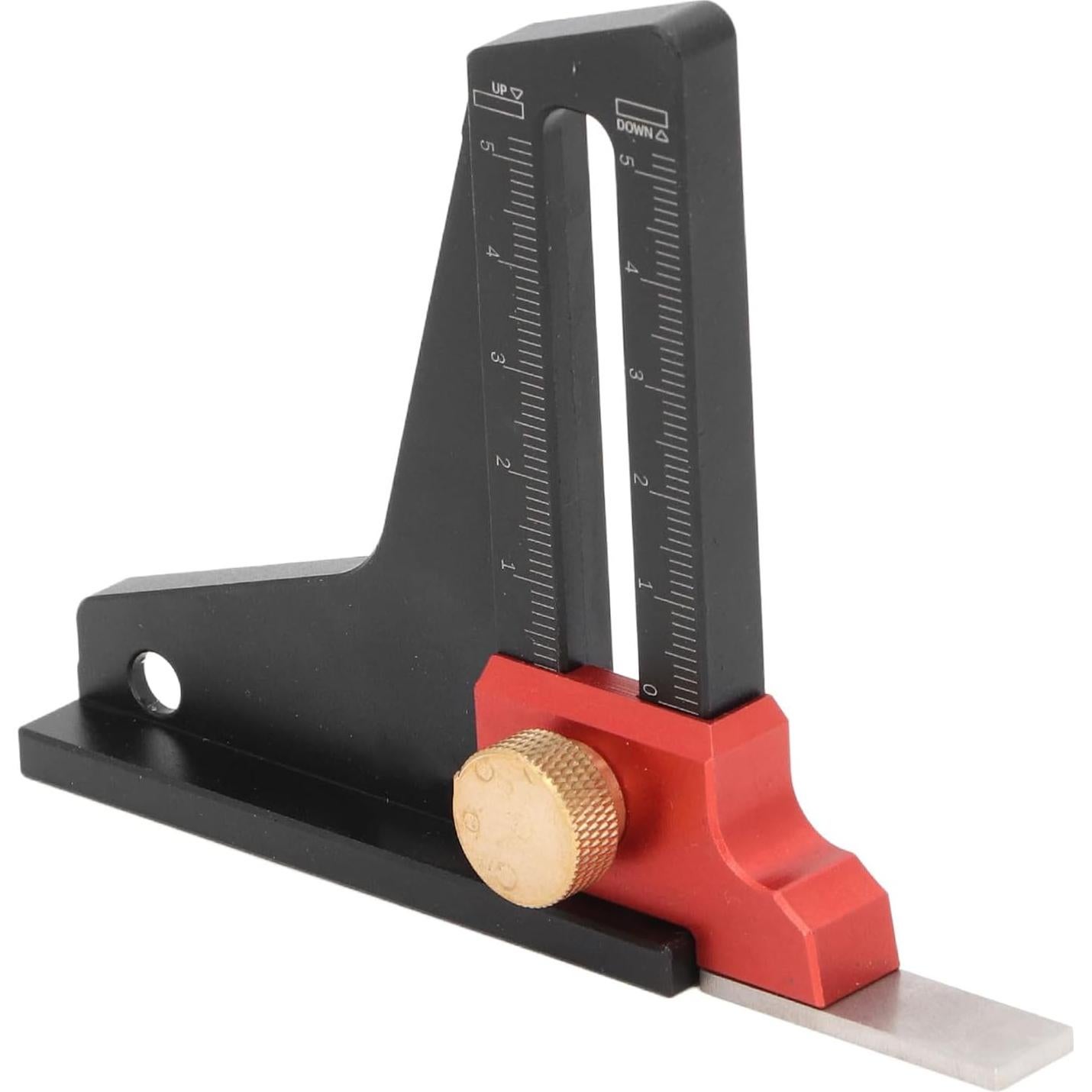 Aluminum Alloy Saw Table Height Depth Measuring Ruler, 0-50mm Range, Woodworking Gauge for Precision Cutting