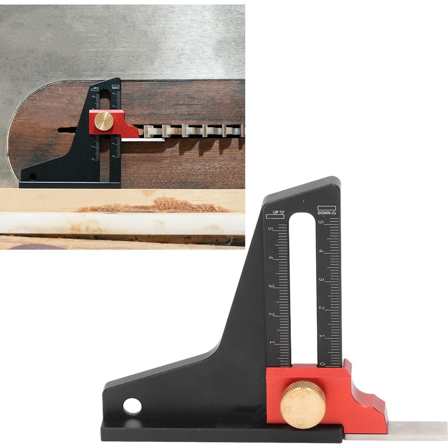 Aluminum Alloy Saw Table Height Depth Measuring Ruler, 0-50mm Range, Woodworking Gauge for Precision Cutting