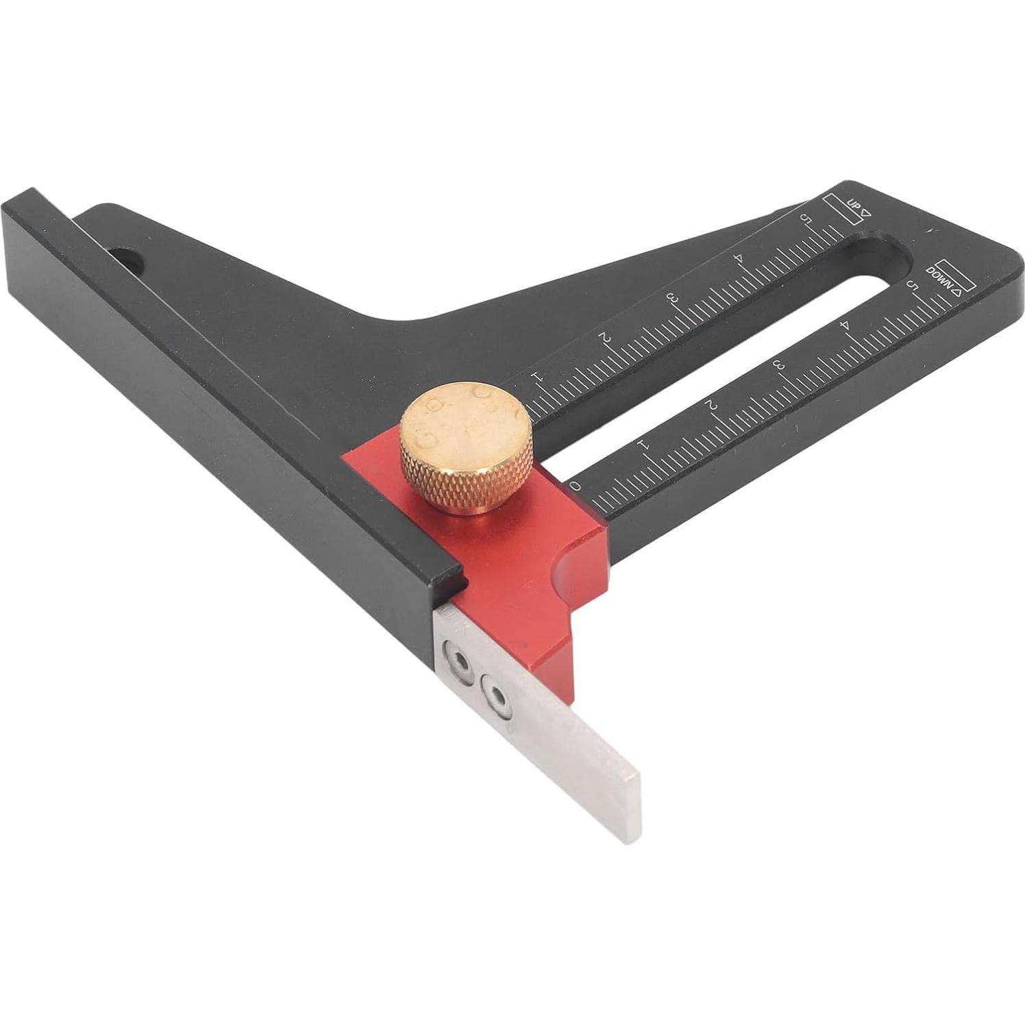 Aluminum Alloy Saw Table Height Depth Measuring Ruler, 0-50mm Range, Woodworking Gauge for Precision Cutting