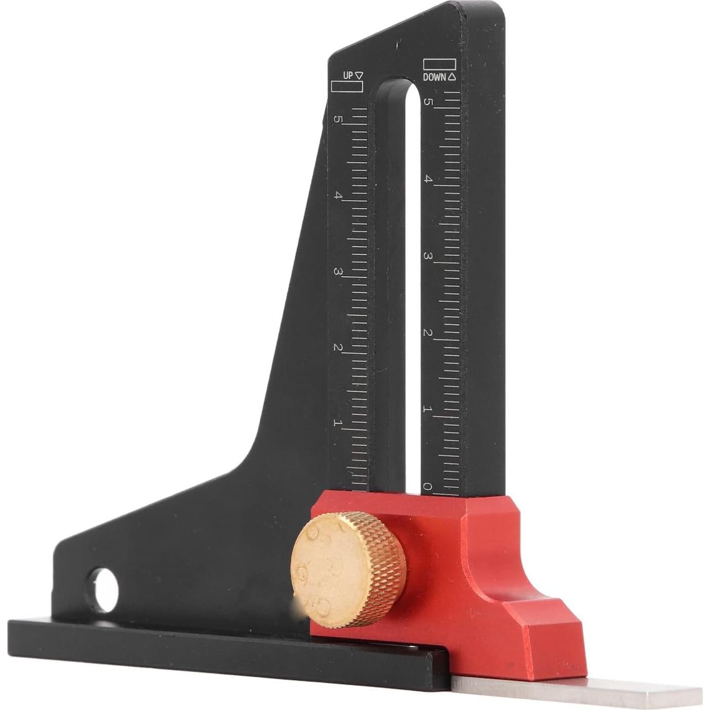 Aluminum Alloy Saw Table Height Depth Measuring Ruler, 0-50mm Range, Woodworking Gauge for Precision Cutting