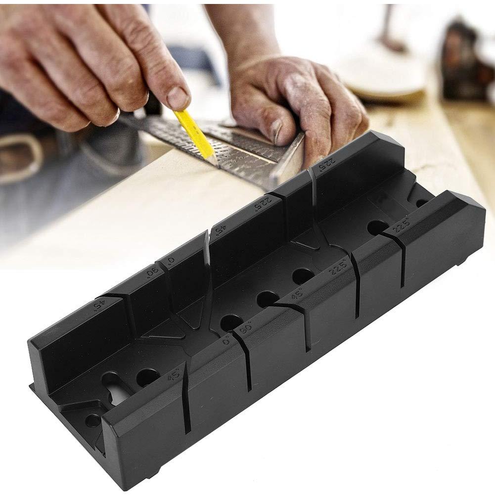 Miter Saw Cabinet, 0/22.5/45/90 Degree Cutting Angle Woodworking Miter Saw Box Cabinet Wood Gypsum Oblique Cutting Tool Set (801)