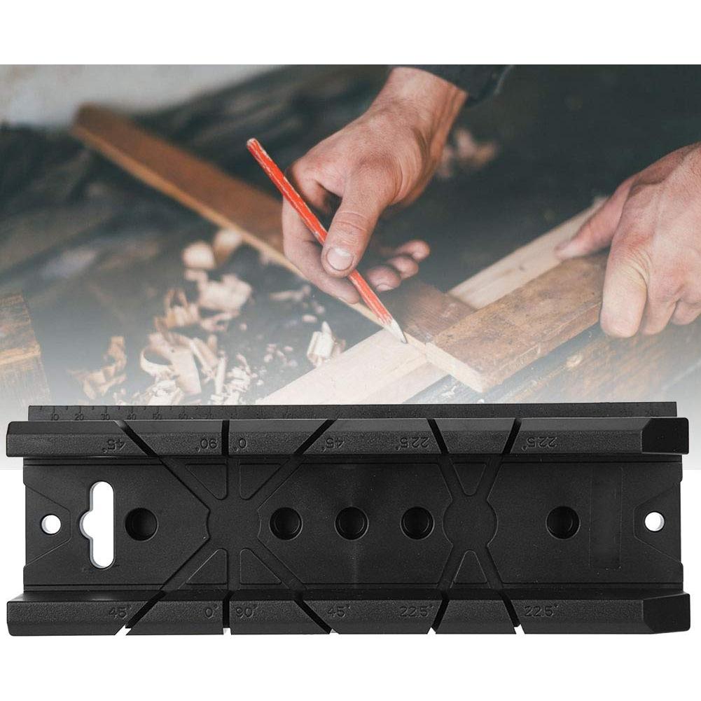 Miter Saw Cabinet, 0/22.5/45/90 Degree Cutting Angle Woodworking Miter Saw Box Cabinet Wood Gypsum Oblique Cutting Tool Set (801)