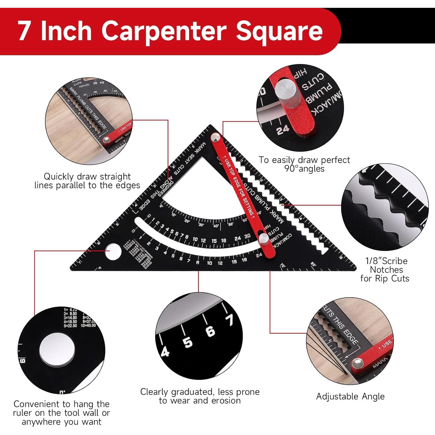 Escuadra de Carpintero Dajianglx 17,78 cm Ajustable