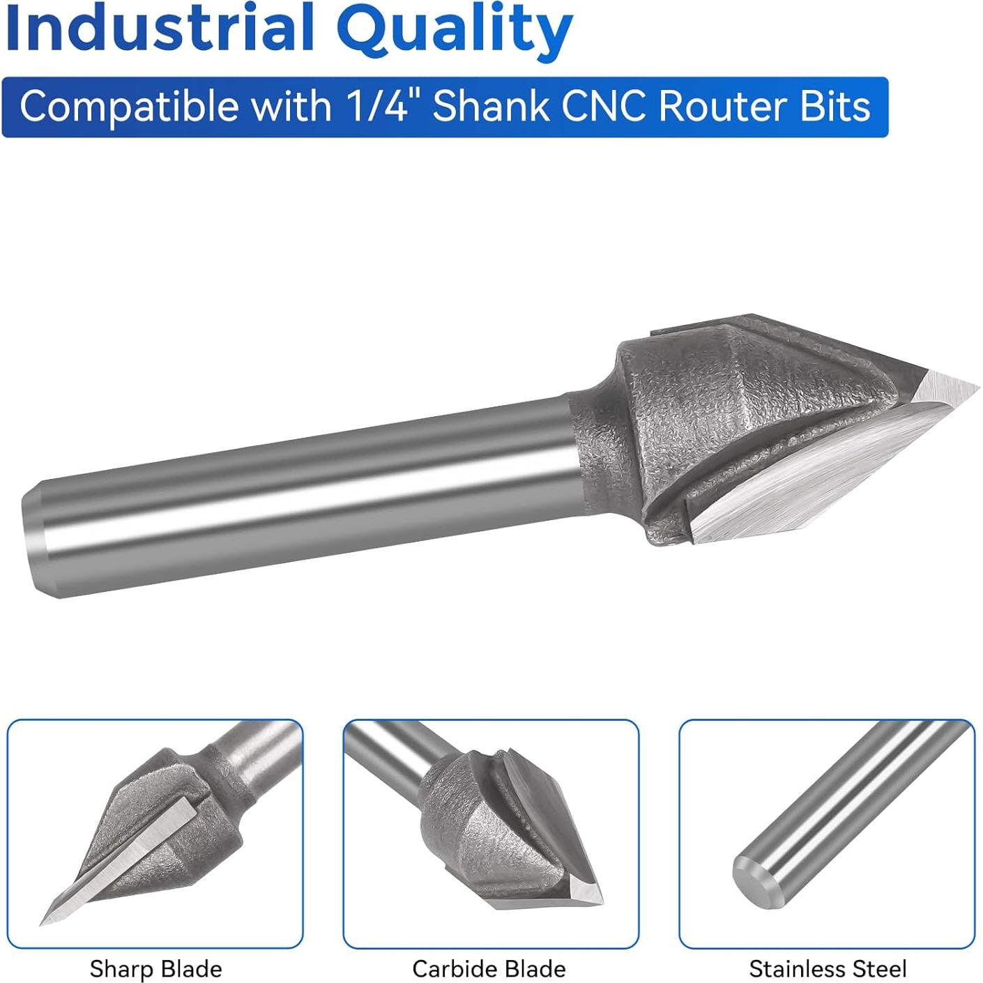 Brocas Router CNC LUNYEE 60° V Groove 6,35mm Diámetro