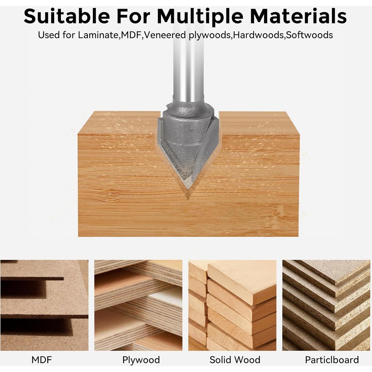 Brocas Router CNC LUNYEE 60° V Groove 6,35mm Diámetro
