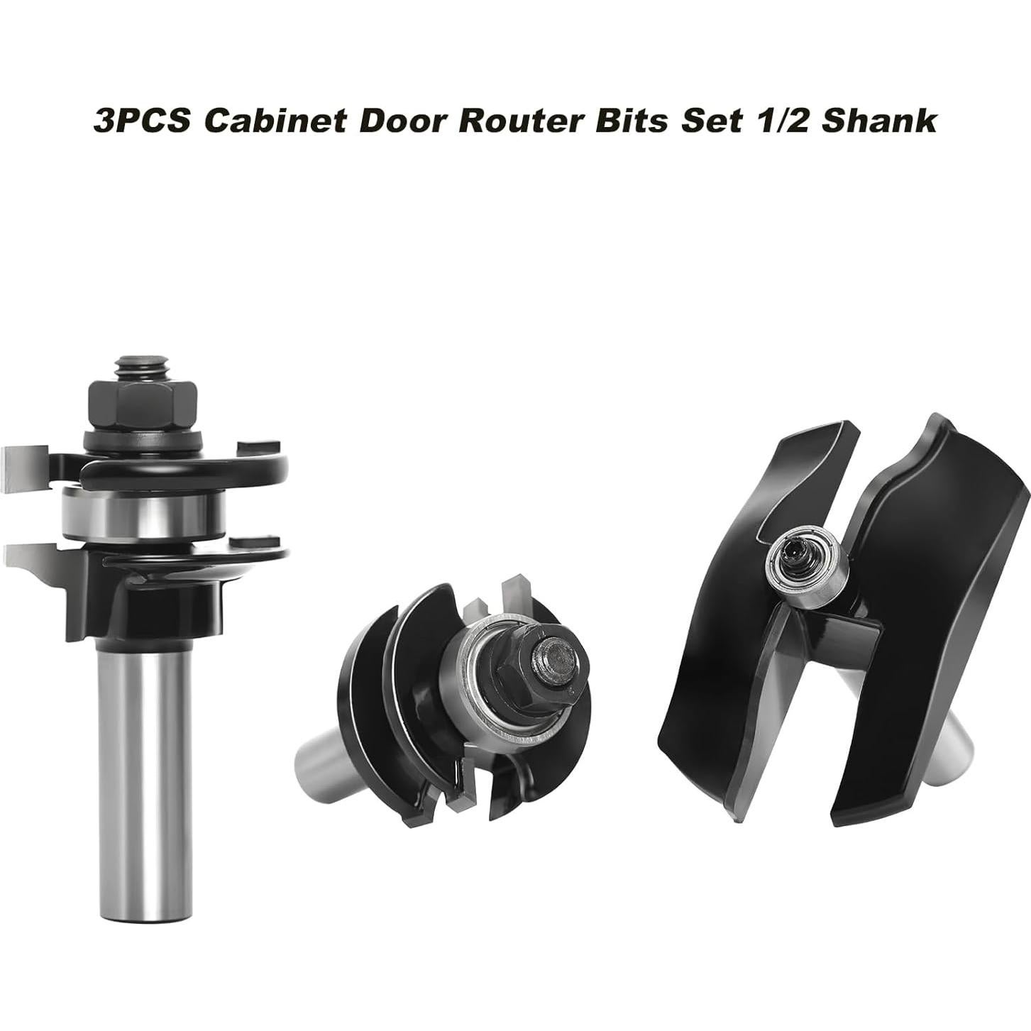 Juego de 3 Bits de Router SICWOOD para Gabinetes 1/2"