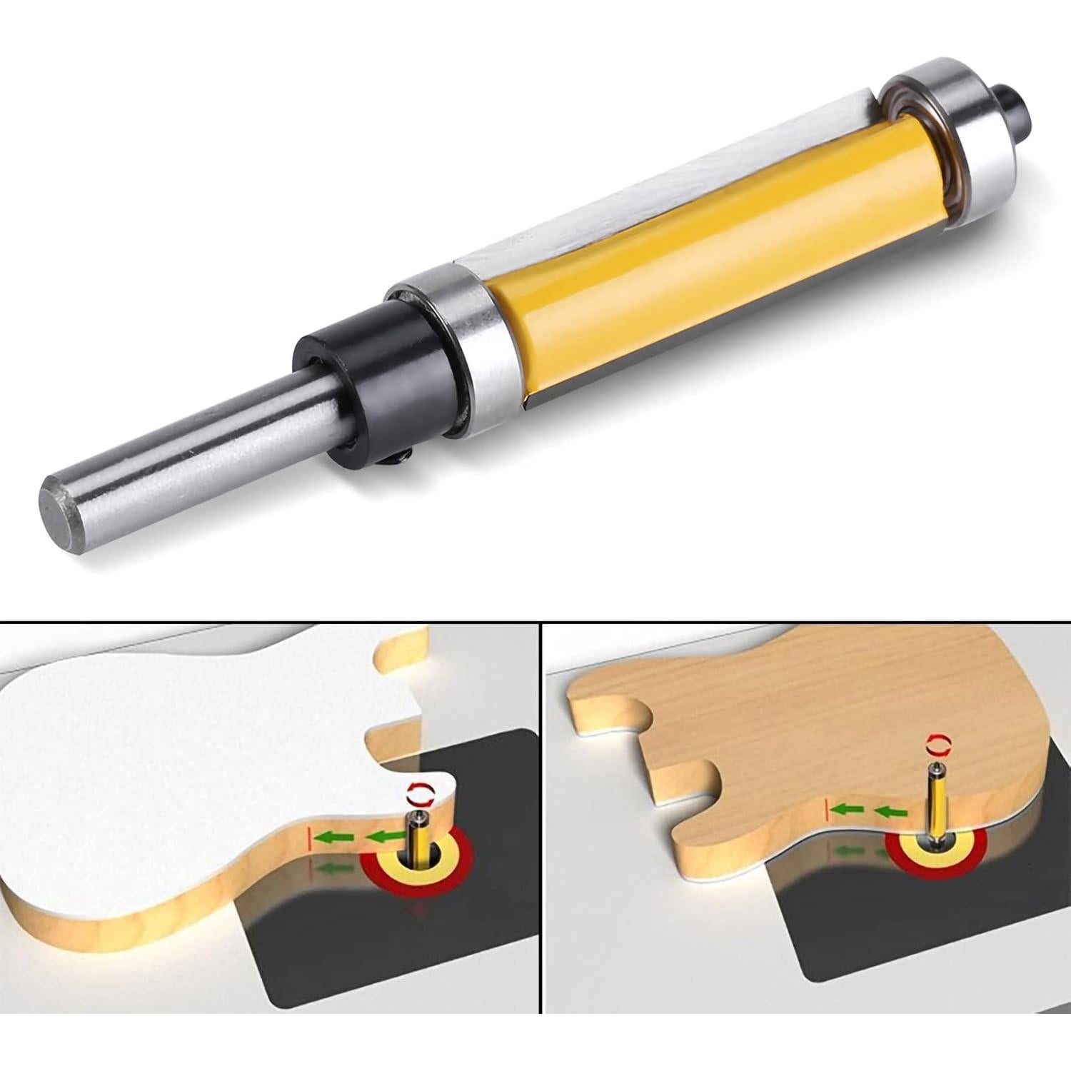 Broca niveladora Gorgeri 1/4" vástago 38mm para router