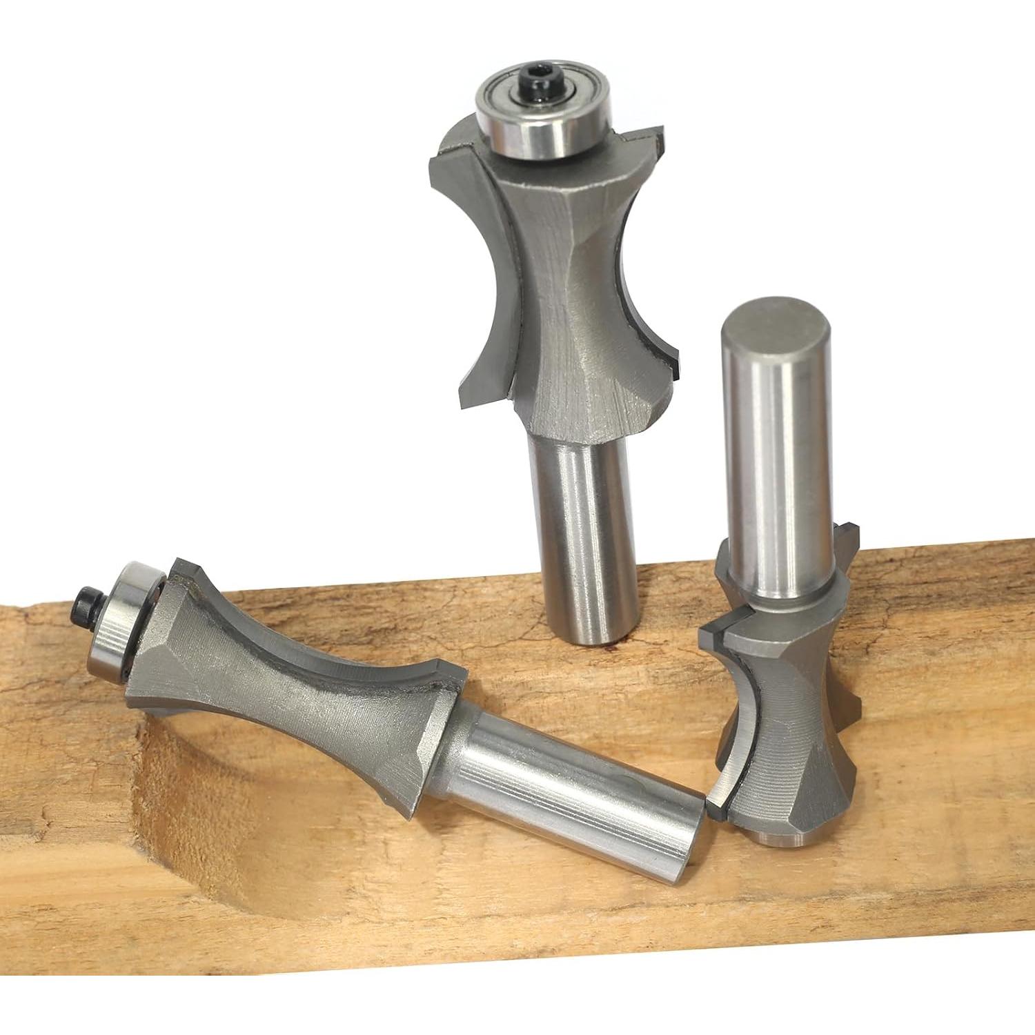 Juego de 3 Fresas de Bisel Convexo Ovalado Akylin 1,27cm