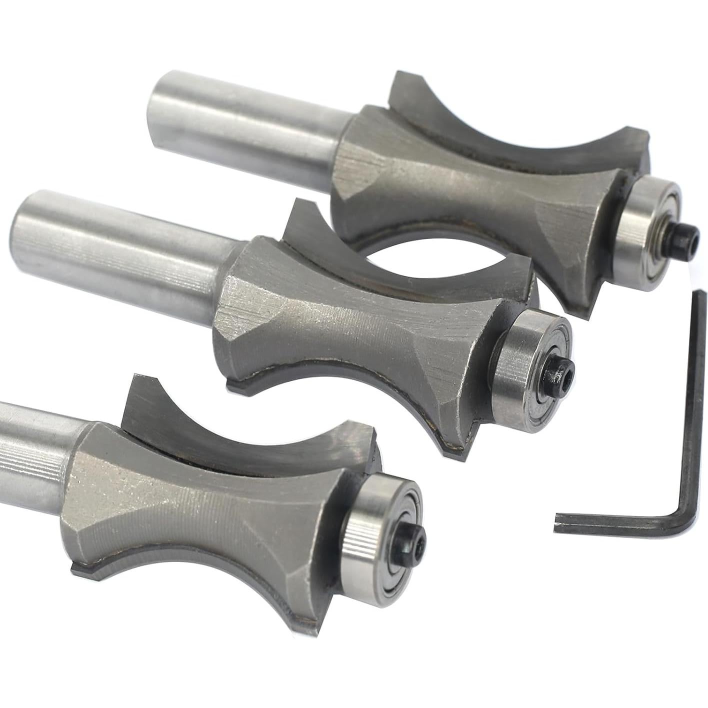 Juego de 3 Fresas de Bisel Convexo Ovalado Akylin 1,27cm