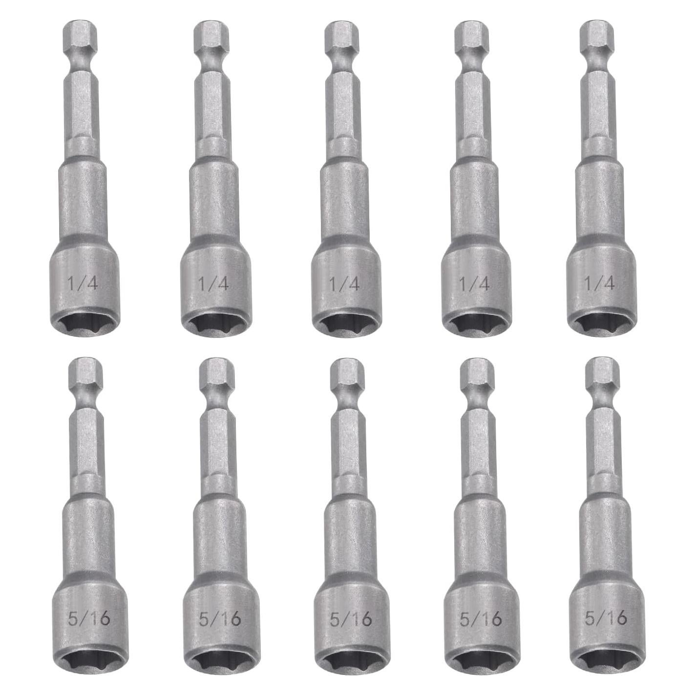 Juego de Brocas de Tuerca 10 Piezas SeonFook 1/4 y 5/16