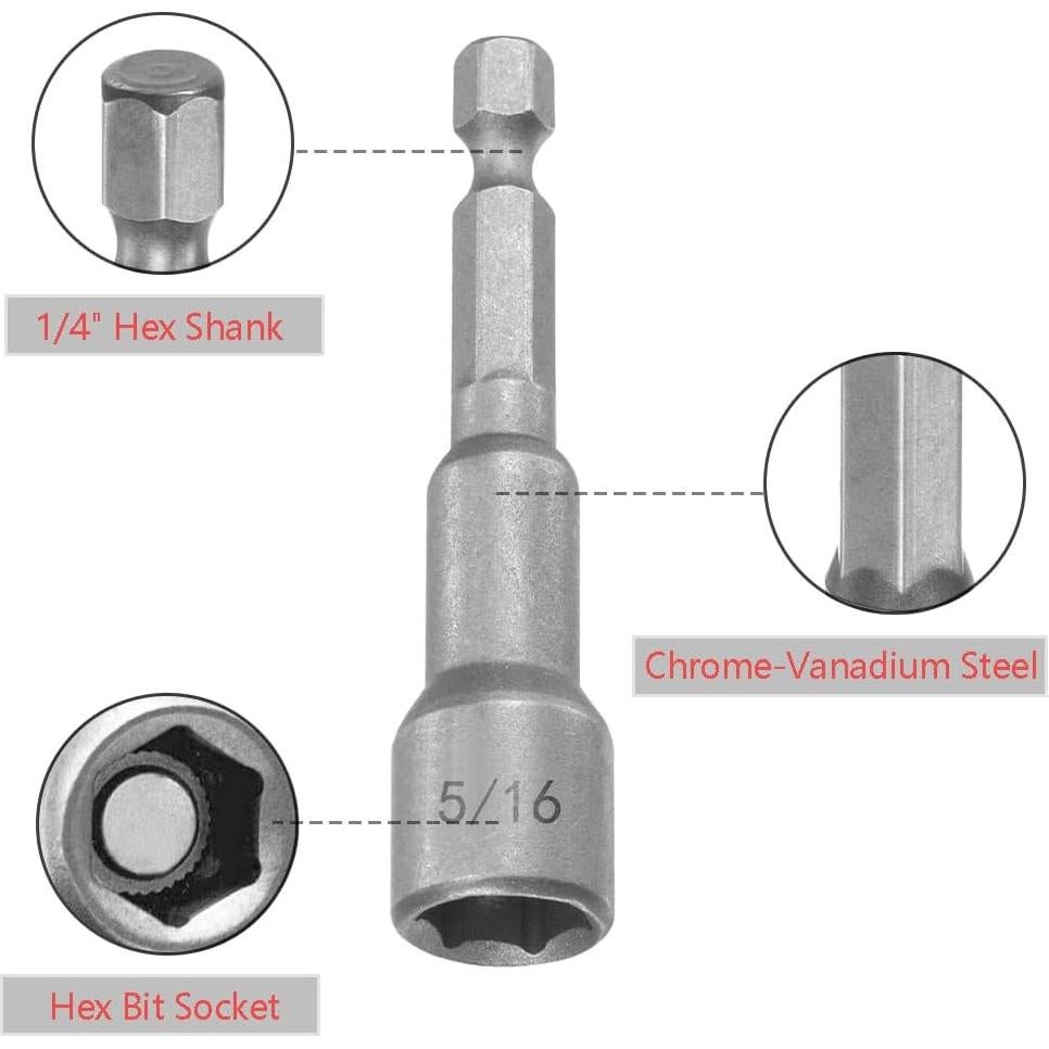 Juego de Brocas de Tuerca 10 Piezas SeonFook 1/4 y 5/16