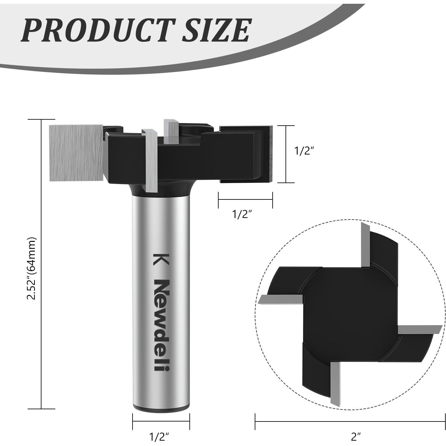 Fresa de Superficie CNC Newdeli 5,08 cm Diámetro 4 Alas
