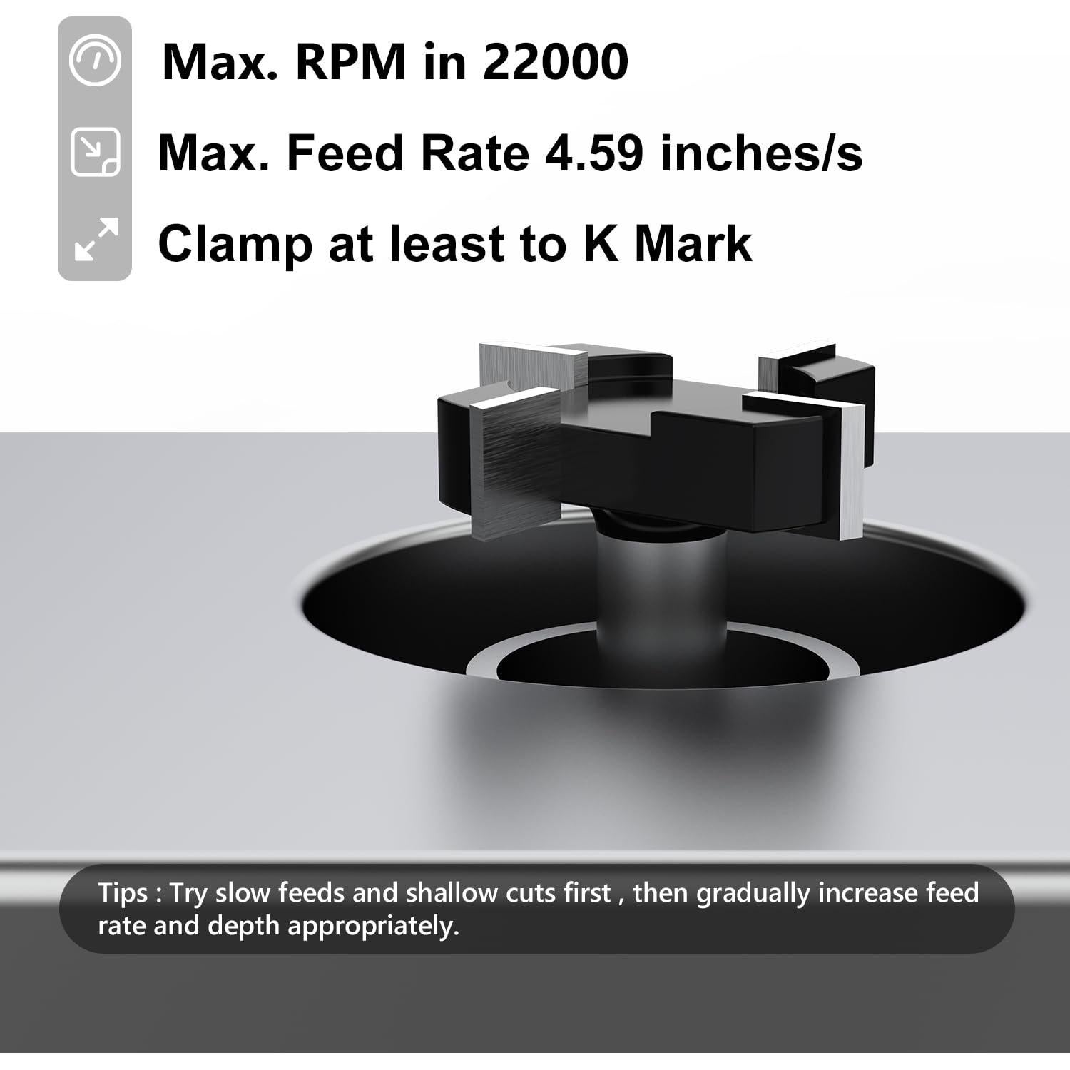 Fresa de Superficie CNC Newdeli 5,08 cm Diámetro 4 Alas