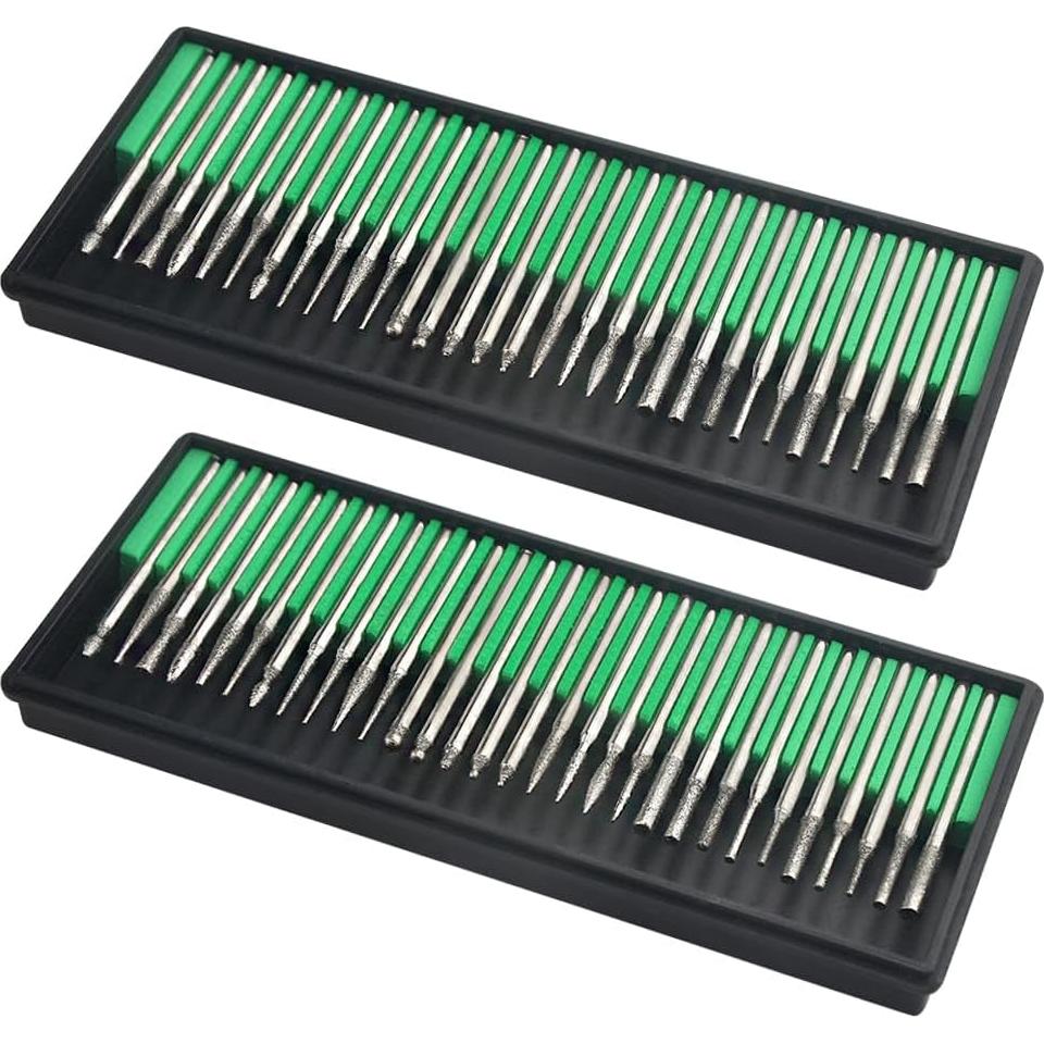 90 Puntas de Diamante TOVOT 1/8" para Grabado y Pulido