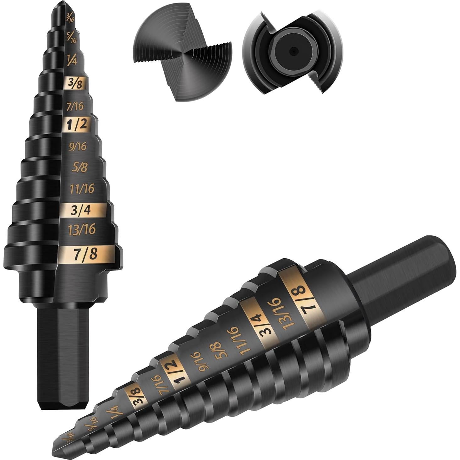 Juego de Brocas Escalonadas KSEIBI HSS 0,48-2,22 cm 3 Planos