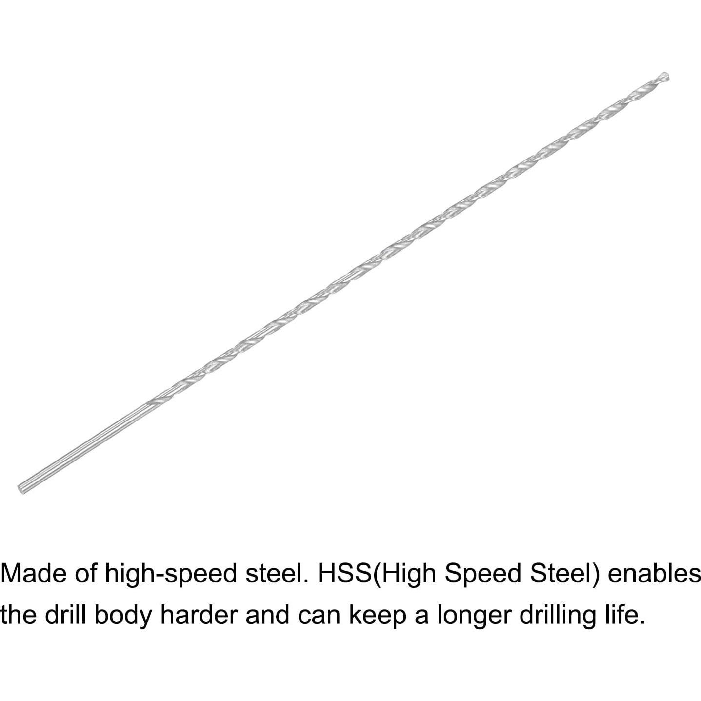 Brocas de Twist HSS uxcell 2.5mm x 200mm para Metal y Plástico