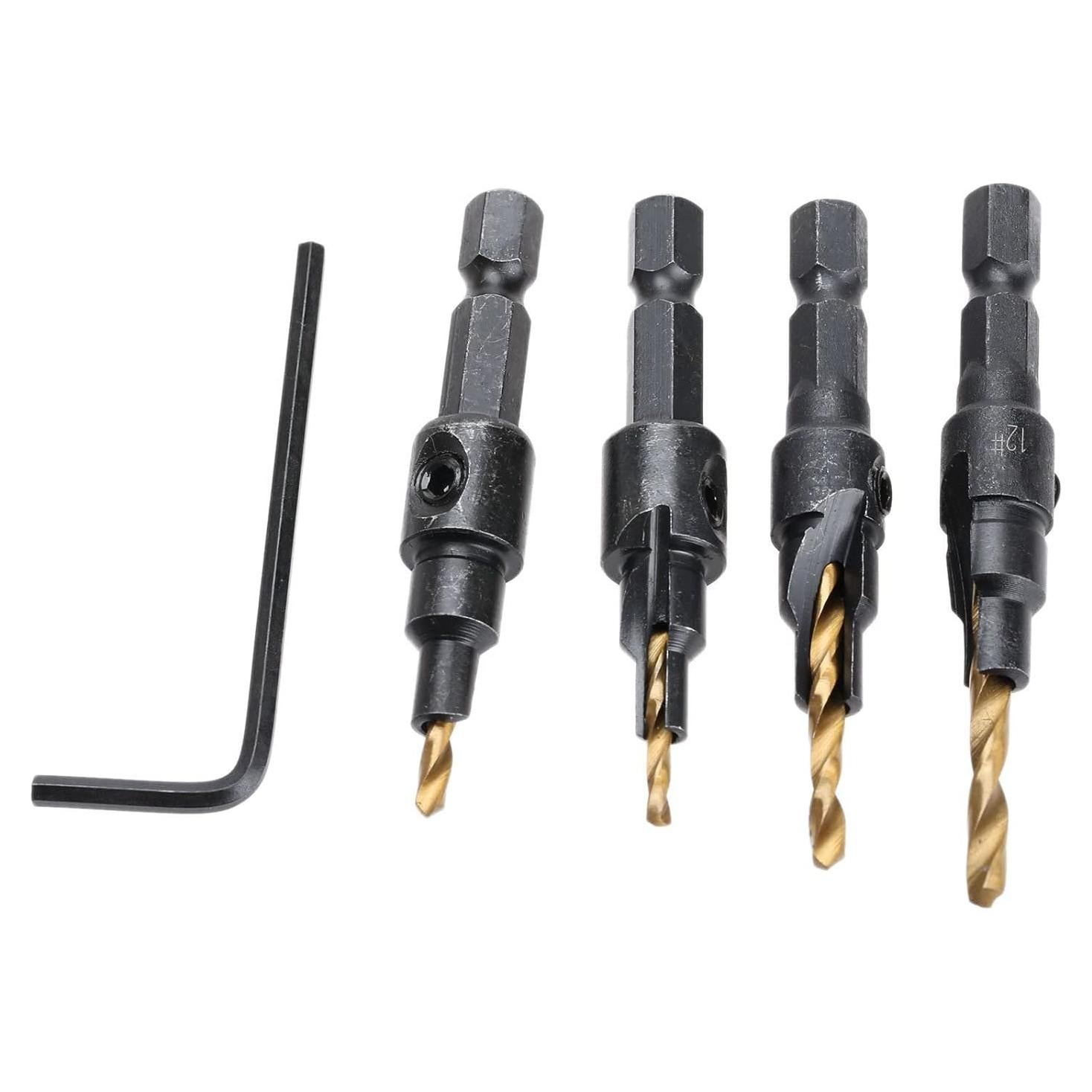 Juego de Brocas de Avellanado Muxsam 4 Piezas Oro