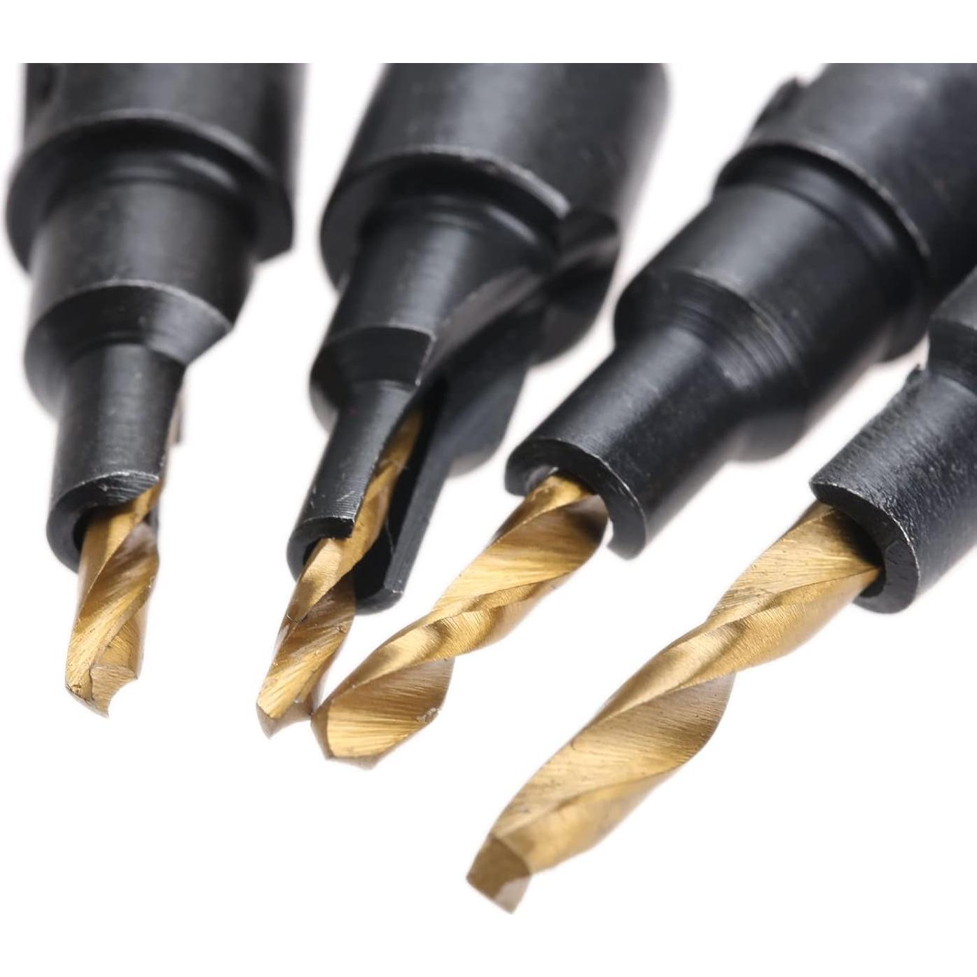 Juego de Brocas de Avellanado Muxsam 4 Piezas Oro