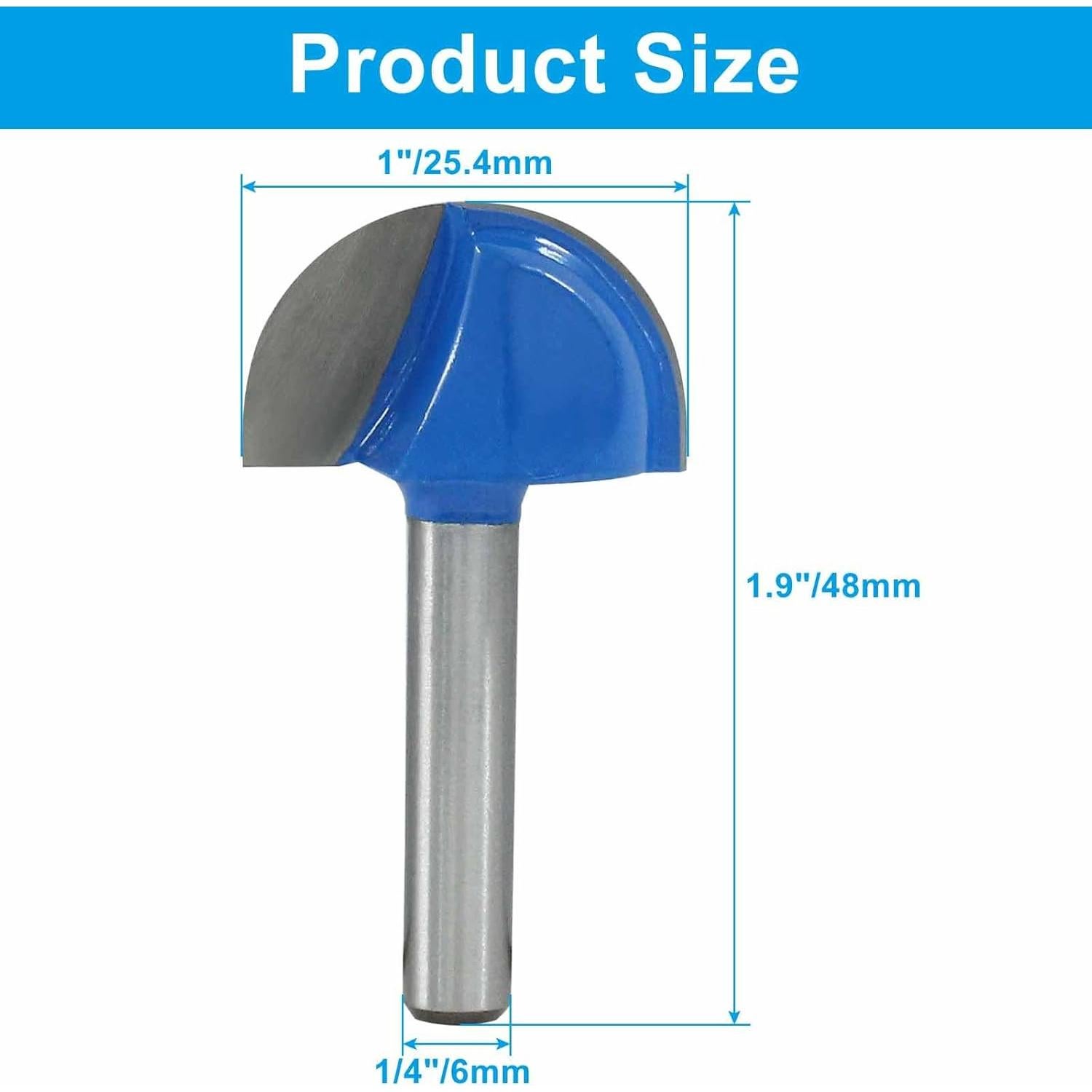 Fresa de caja Bivethoi 2,54 cm Diámetro 0,64 cm para madera