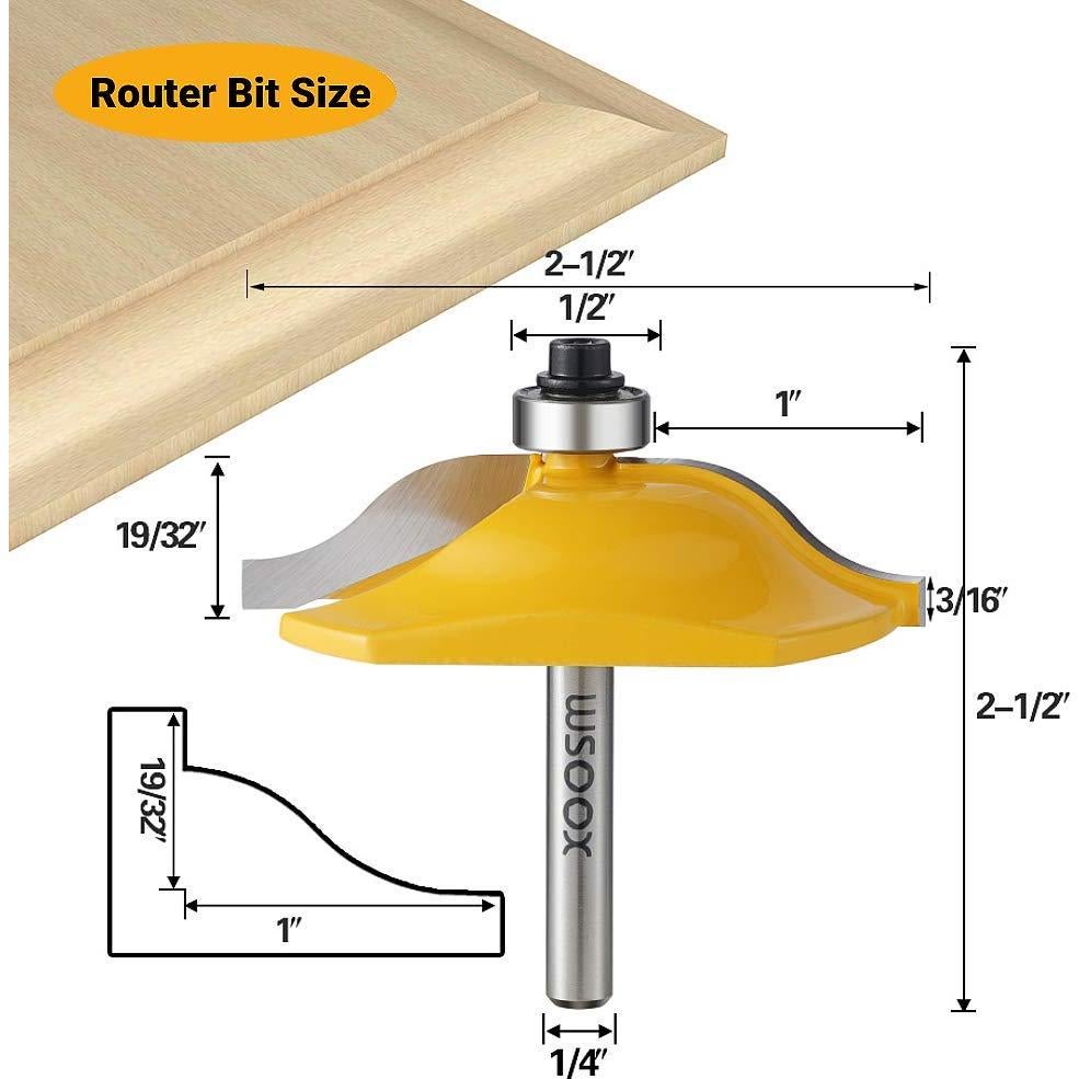 Juego de Brocas para Router WSOOX 3 Piezas 1/4" Carburo