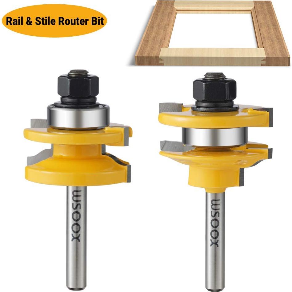 Juego de Brocas para Router WSOOX 3 Piezas 1/4" Carburo