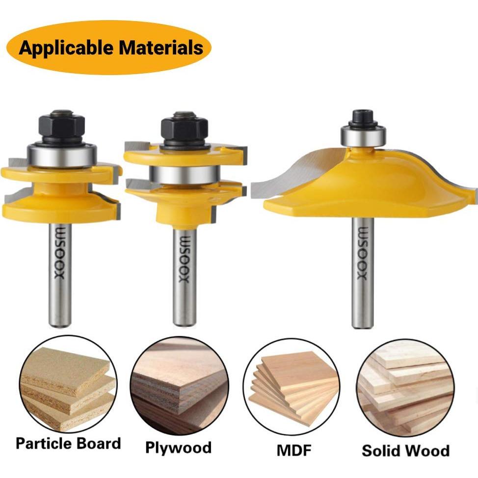 Juego de Brocas para Router WSOOX 3 Piezas 1/4" Carburo