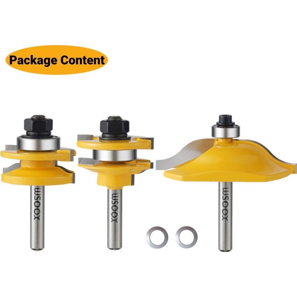 Juego de Brocas para Router WSOOX 3 Piezas 1/4" Carburo