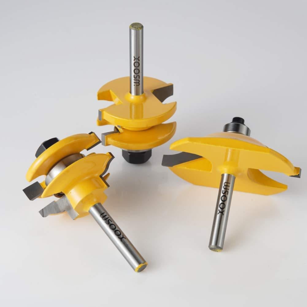 Juego de Brocas para Router WSOOX 3 Piezas 1/4" Carburo