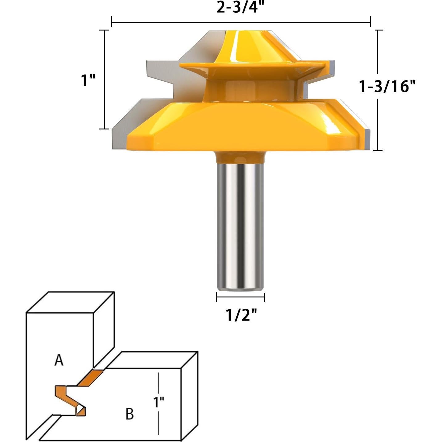 Juego de herramientas fresadora Helovmine 45° 3 fresas 1/2"