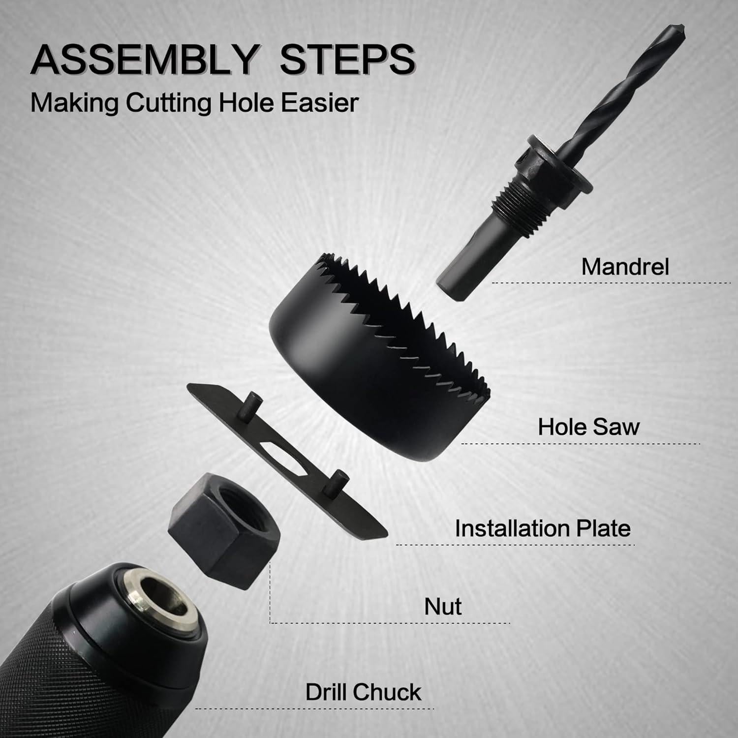 Juego de Sierras de Corona GMTOOLS 19 Piezas 19-127mm