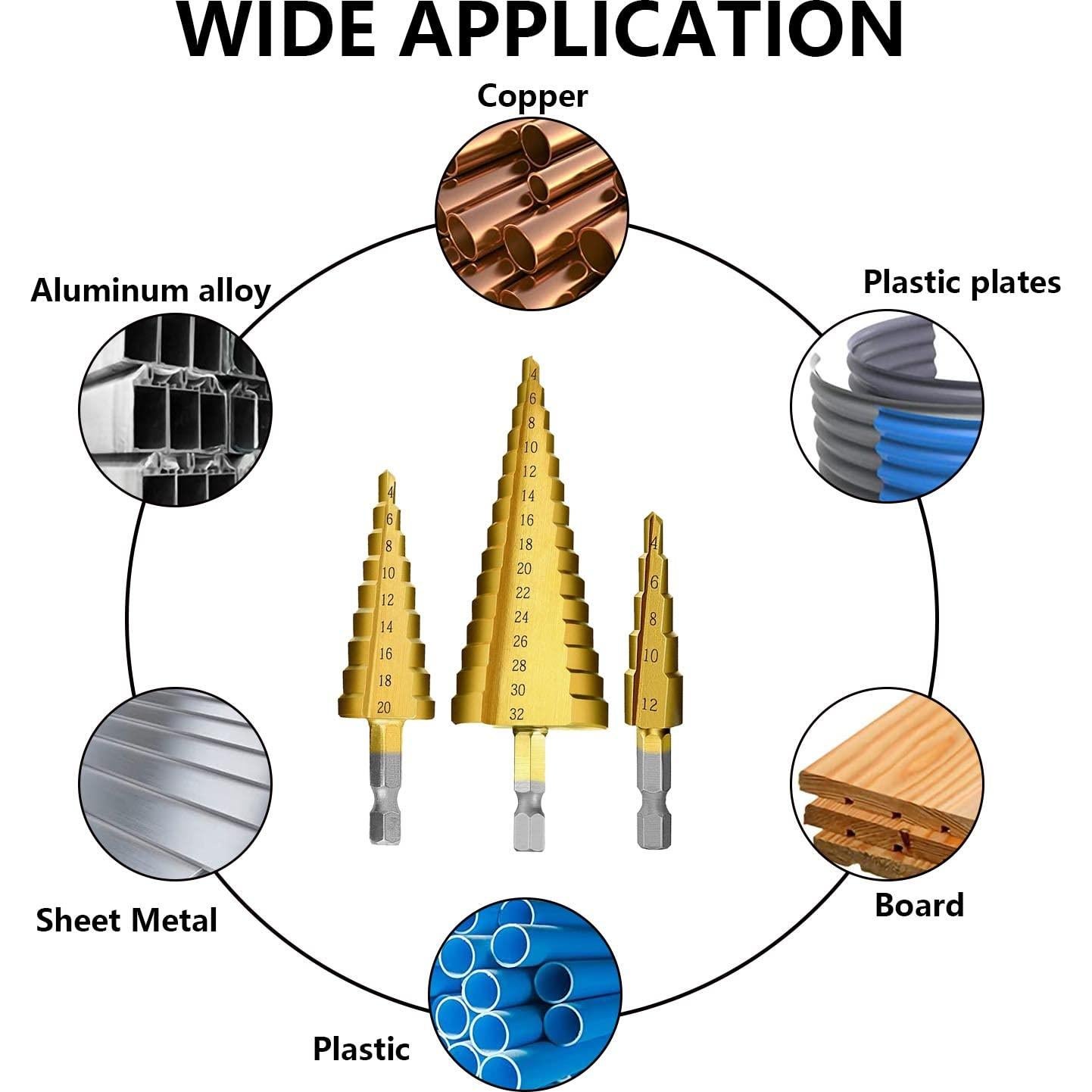 Juego de brocas escalonadas Tworider 3 piezas 4-20mm